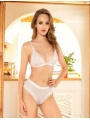 Morliva Beyaz Transparan Yüksek Bel Fantezi Sütyen Takımı