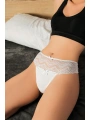 Morliva Büyük Beden Bel Kısmı Dantelli Fantezi Beyaz Tanga String