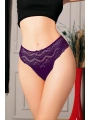 Morliva  Büyük Beden Bel Kısmı Dantelli Fantezi Mor Tanga String