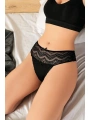 Morliva Büyük Beden Bel Kısmı Dantelli Fantezi Siyah Tanga String