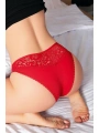 Morliva Kırmızı Bel Kısmı Dantel İşlemeli Külot