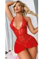 Morliva  Kırmızı Dantel İşlemeli Fantezi Body