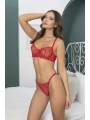 Morliva  Özel Tasarım Dantel İşlemeli Kırmızı Kalp Desenli Desteksiz Brode Sütyen Takımı