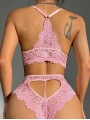 Pembe Dantelli Fantezi Bralet Sütyen Takımı