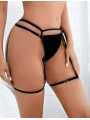 Morliva  Siyah Bacak Bantlı Fantezi String Tanga