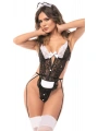Morliva Siyah Dantelli Fantezi Body Hizmetçi Kostümü