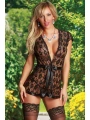 Morliva Siyah Dantelli Fantezi Sabahlık