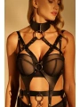 Morliva  Siyah Zincir Aksesuarlı Fantezi Vücut Harness