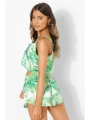 Morliva Yeşil Fırfırlı Şortlu Pijama Takımı