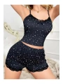 Morliva Yıldız Desenli Askılı Şortlu Pijama Takımı