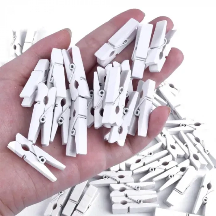 1000 Adet Beyaz Ahşap Mandal Seti (2.5 cm)