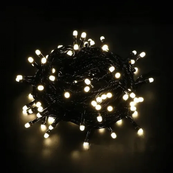 10m 100 Led Boncuk Lamba Gün Işığı Siyah Kablo