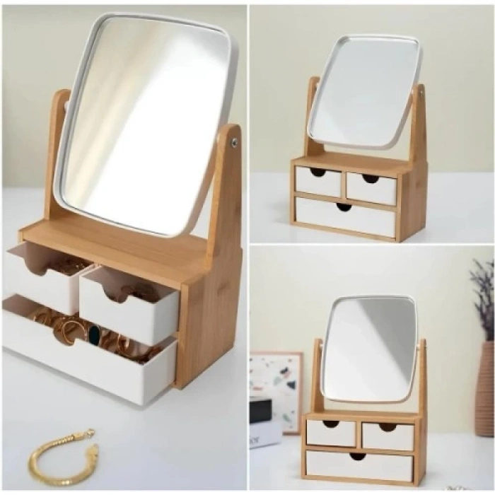 Ahşap 3 Çekmeceli Ayna