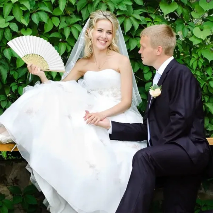 Ahşap Beyaz Kağıt Yelpaze