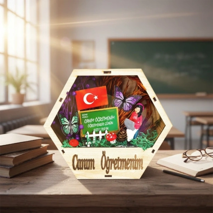 Altıgen Saksı Teraryum - Öğretmenler Günü Hediyesi