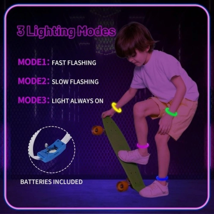 Festival & Parti LED Bileklik – 3 Modlu Işıklı