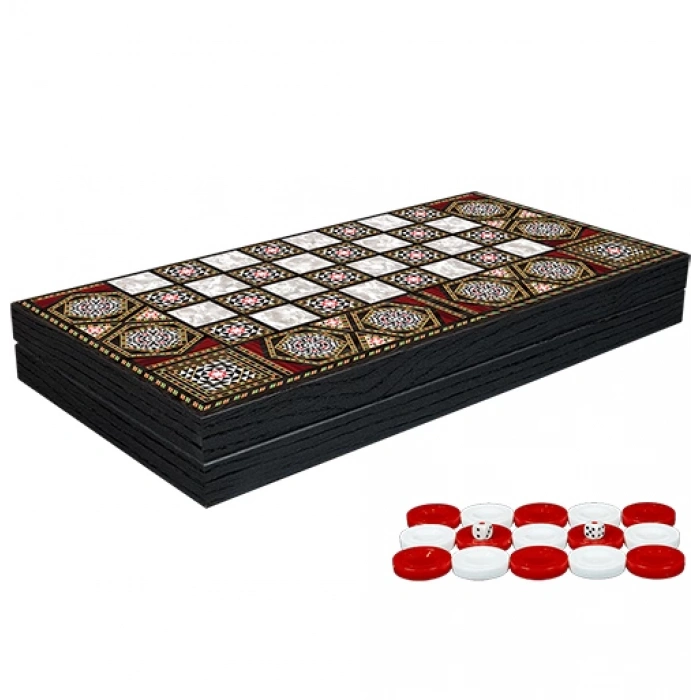 Klasik Sedef İşlemeli Tavla Model 1