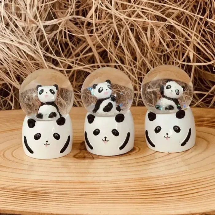 Küçük Boy Işıklı Panda Kar Küresi 6.5 cm