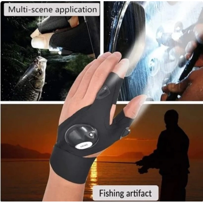 Led Işıklı Çalışma Eldiveni Sağ Sol Çift