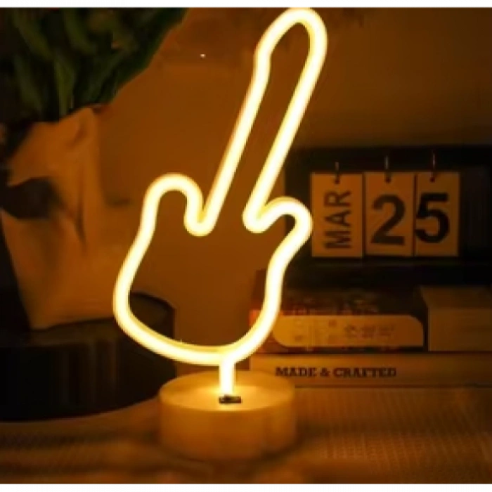 Neon Gitar Masa Lambası