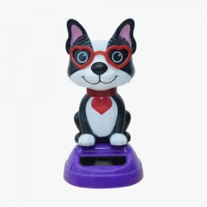 Güneş Enerjili Solar Sallanan Gözlüklü Köpek Figürü