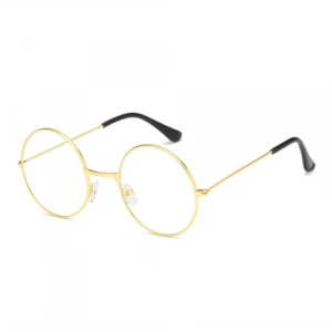 John Lennon Tarzı Gold Çerçeveli Şeffaf Gözlük