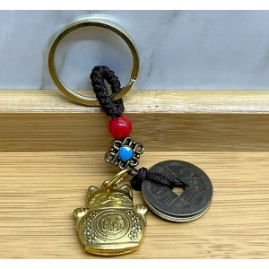 Metal Şans Ve Bereket Kedisi Anahtarlık Model 4