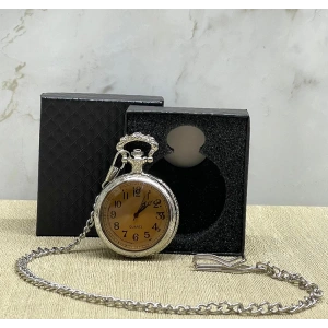 Özel Kutulu Camlı Gümüş Köstekli Saat