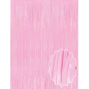 Soft Pembe Püsküllü Kapı Perdesi