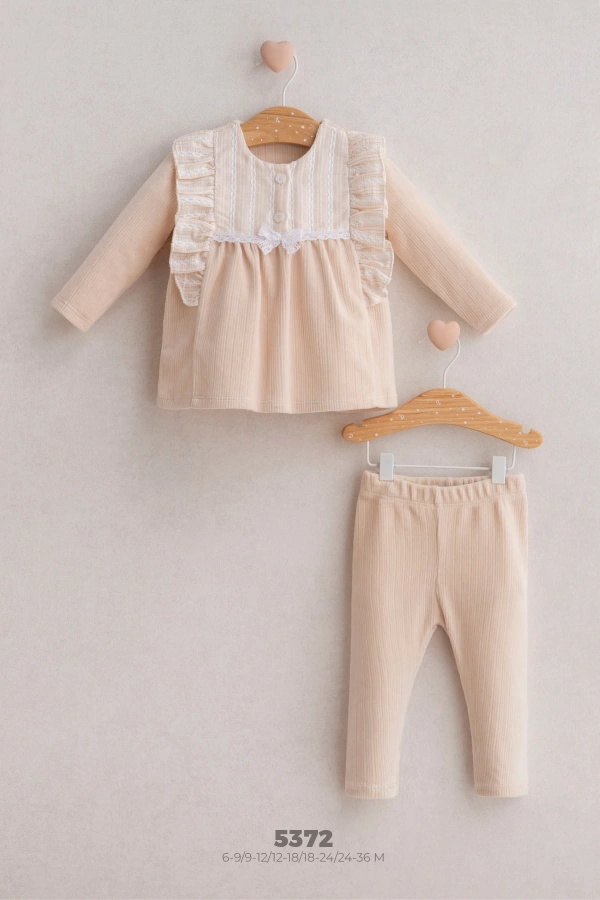 Girl Baby Itsy Bitsy 2-Piece Bottom and Top Set Cream (6-36 Months)