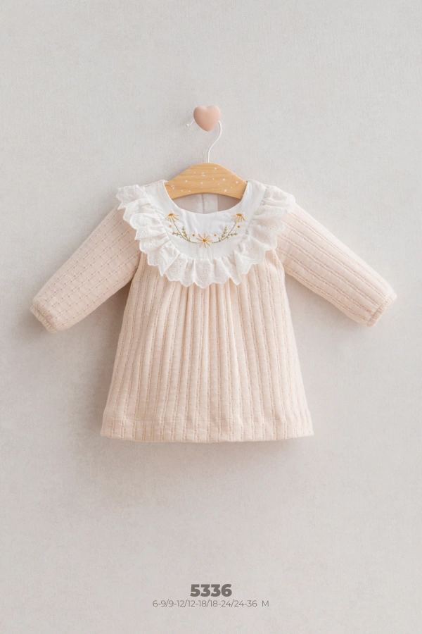 Girl Baby Vintage Style Dress Ecru (6-36 Months)