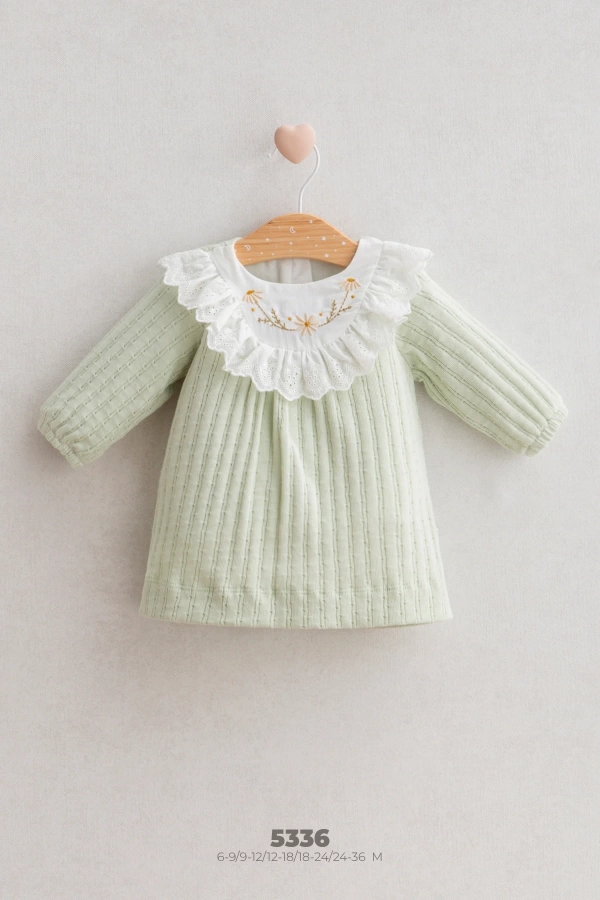 Girl Baby Vintage Style Dress Green (6-36 Months)