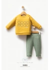 Erkek Bebek Good Mood Yazılı 2li Alt Üst Takım Sarı-Yeşil (6-36 Ay)
