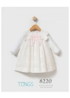 Kız Bebek Ekru Renk Yazlık Elbise Toptan Bebek Elbise (6-36 Ay)