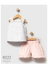 Kız Bebek Ekru Renk Yazlık 2Li Takım Toptan Bebek İkili Takım (6-36 Ay)
