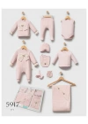Kız Bebek Pembe Renk Kışlık Newborn Toptan Bebek 10Lu Set Yeni Doğan