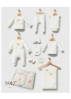 Kız Bebek Ekru Renk Kışlık Newborn Toptan Bebek 10Lu Set Yeni Doğan