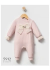 Kız Bebek Pembe Renk Kışlık Newborn Toptan Bebek Tulum (0-9 Ay)