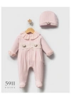 Kız Bebek Pembe Renk Kışlık Newborn Toptan Bebek Tulum (0-6 Ay)