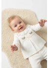 Kız Bebek Ekru Renk Kışlık Newborn Toptan Bebek İkili Takım (3-12 Ay)