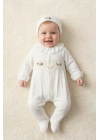 Kız Bebek Ekru Renk Kışlık Newborn Toptan Bebek Tulum (0-6 Ay)