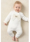 Kız Bebek Ekru Renk Kışlık Newborn Toptan Bebek Tulum (0-9 Ay)