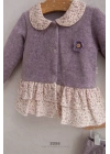 Kız Bebek Autumn Flowers Çiçek Figürlü Fırfır Detaylı 2li Alt Üst Takım Mor (6-36 Ay)