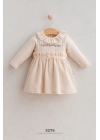 Blooming Nakış Detaylı Fırfır Yaka Kız Bebek Elbise Pembe (6-36 Ay)