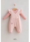 Blooming Çiçek Nakışlı Fiyonk Detaylı Kız Bebek Salopet Pembe (3-12 Ay)