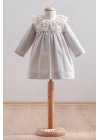 Dantel Yakalı Gri Kız Bebek Elbise (6-36 Ay)