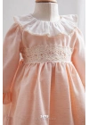 Fırfırlı Dantel Detaylı Somon Kız Bebek Elbise (6-36 Ay)
