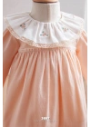 Dantel Fırfırlı Yakalı Somon Kız Bebek Elbise (6-36 Ay)