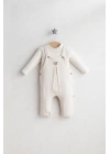 Erkek Bebek Little Bear Nakışlı Salopet Ekru Renk %100 Pamuk (3-12 Ay)