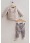 Erkek Bebek Little Man 2li Alt Üst Takım Bej (6-36 Ay)